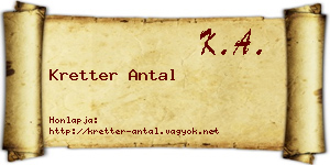 Kretter Antal névjegykártya